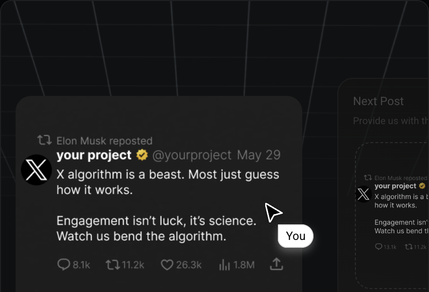 X post engagement mockup